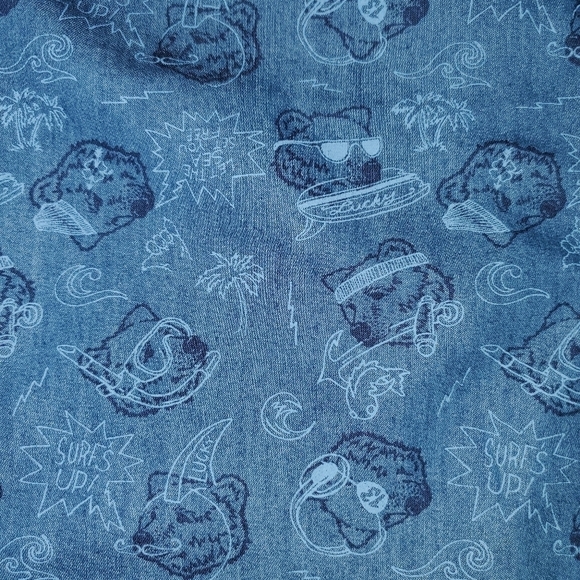 Lucky Brand Boys buttondown with bear pattern Medium - Picture 5 of 8
